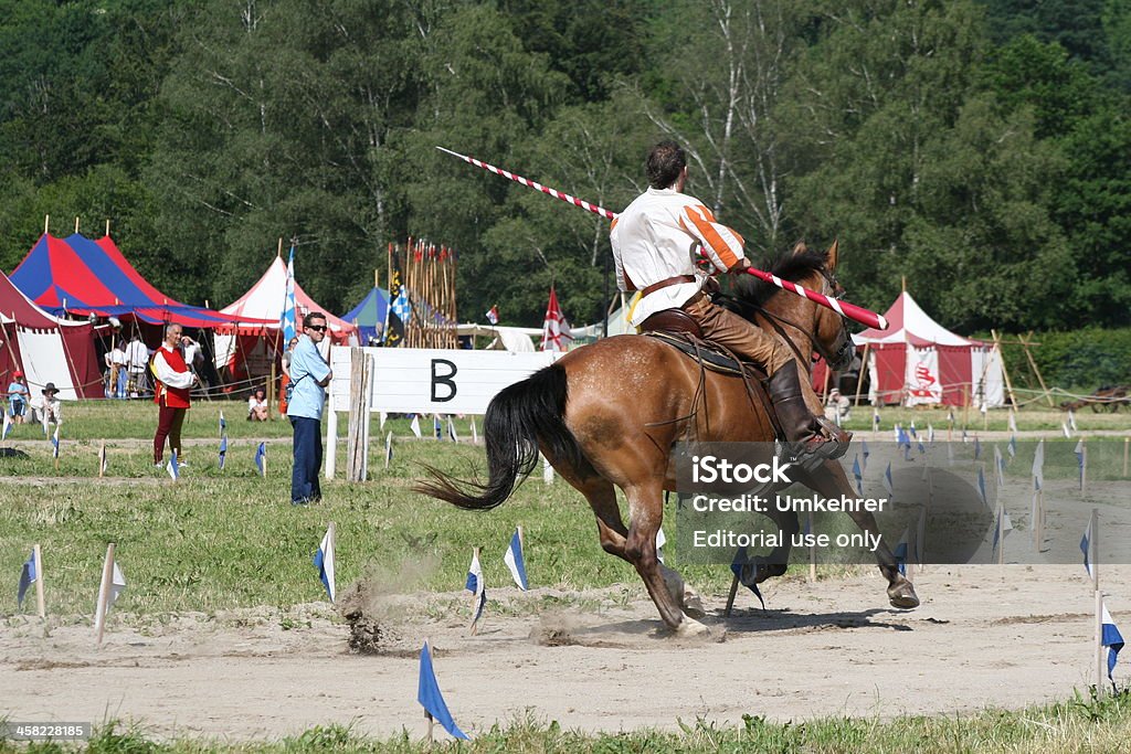 Lancer sul cavallo - Foto stock royalty-free di Acquaforte