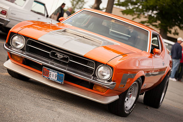 Orange 1972 Mustang stock photo
