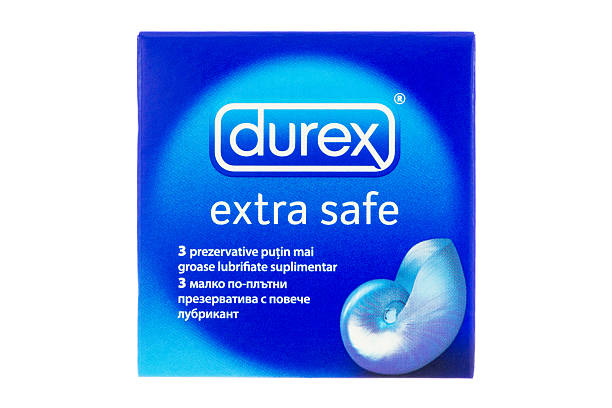 Box of Durex condoms stock photo