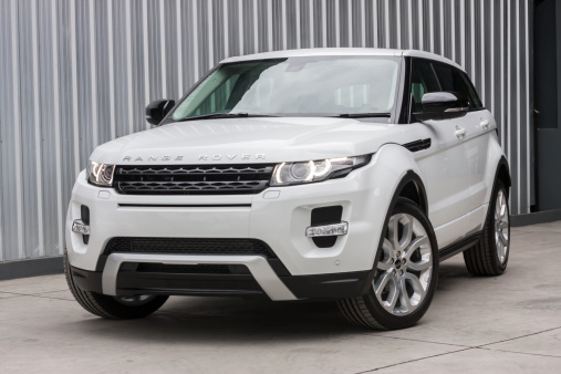 ChiangMai,Thailand - August 6, 2012: A photo of a parked White 2012 range rover evoque 2012 on display outside of a car dealership in Thailand,Range rover evoque  best sales of the Thailand.