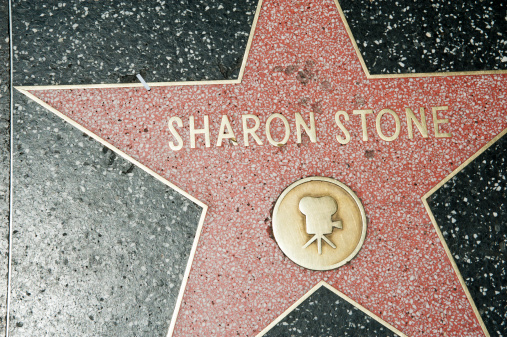 Hollywood, California, USA - July 31, 2012: Hollywood Walk Of Fame  Sharon Stone achievement in the entertainment industry star.