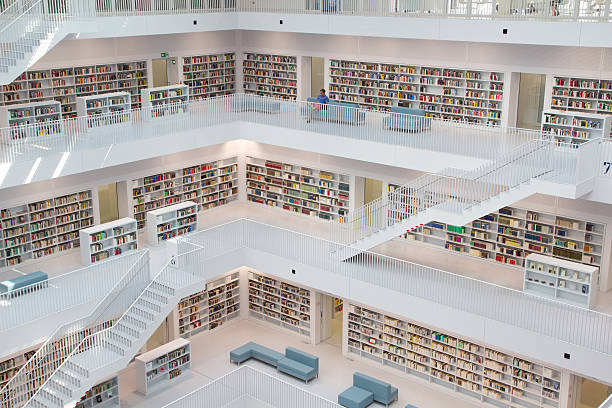 biblioteca pública - textbook library space stuttgart imagens e fotografias de stock