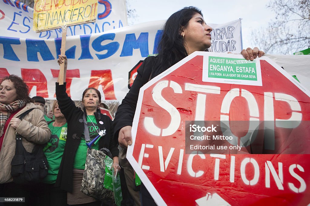 Espanhol crise-Stop evictions - Foto de stock de Despejo royalty-free