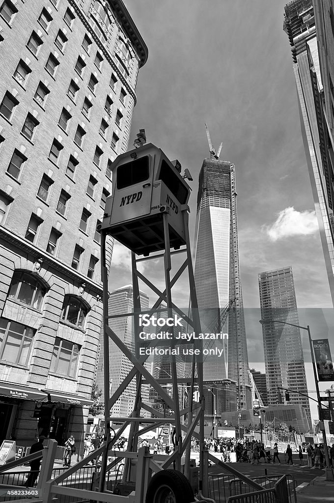 NYPD SkyWatch móvil torre de vigilancia, cerca de la Zona Cero, la ciudad de Nueva York - Foto de stock de Aire libre libre de derechos