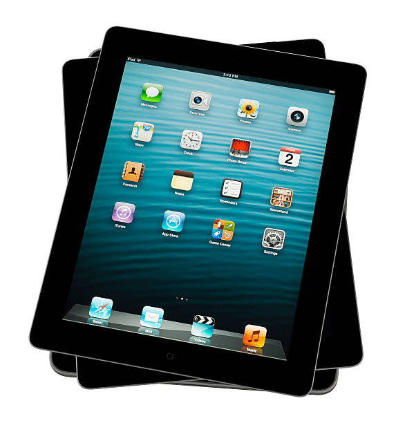 apple ipad - palmtop electronic organizer personal data assistant global positioning system foto e immagini stock