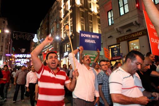 Istanbul,Turkey-September 14, 2012: The Peaceful protest against anti-Islam film has been organized  on September 14, 2012 in Istanbul,Turkey.