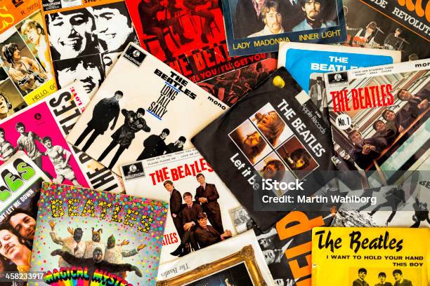 The Beatles Single Covers Stock Photo - Download Image Now - The Beatles, Record - Analog Audio, 1960-1969