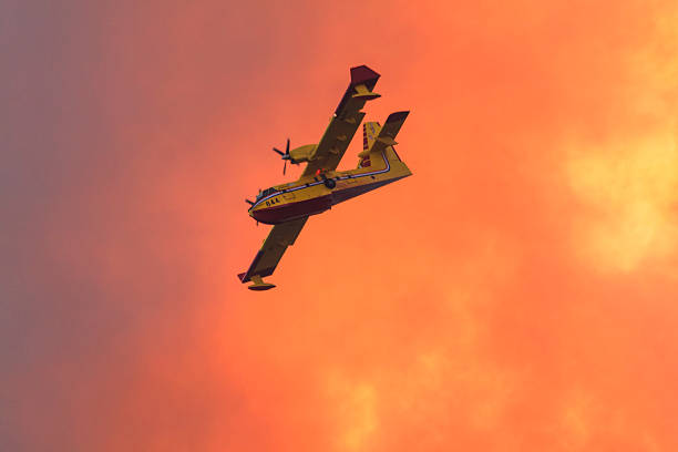 Firefighter Airplane stock photo