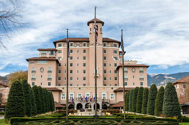 Broadmoor Hotel, Colorado Springs Colorado Springs, Colorado, USA - October 28, 2012: The Broadmoor Hotel in Colorado Springs is one of the regions top 5 star hotels and golf club. colorado springs stock pictures, royalty-free photos & images