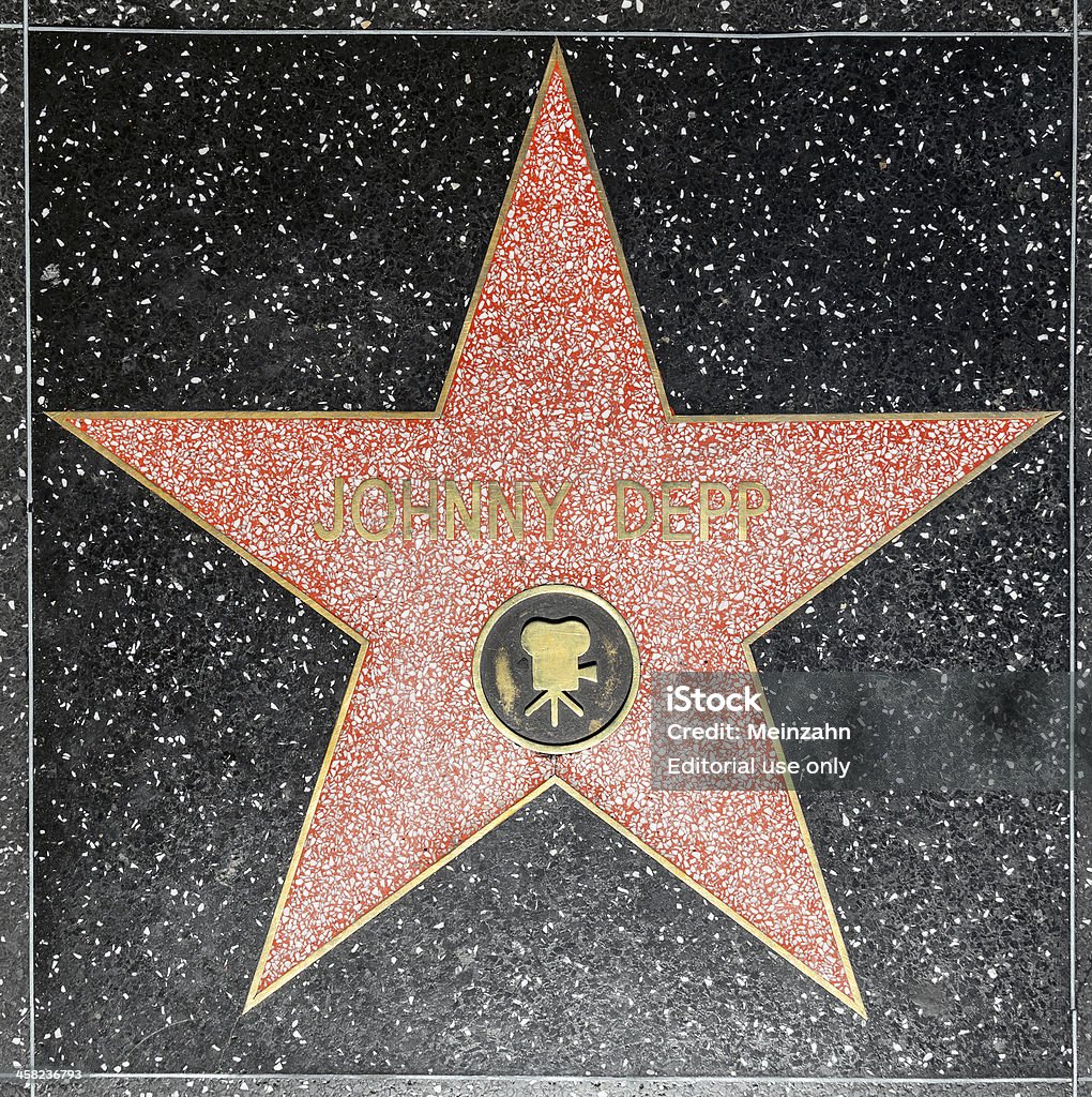 Johnny Depps estrella en Hollywood paseo de la fama - Foto de stock de Acera libre de derechos