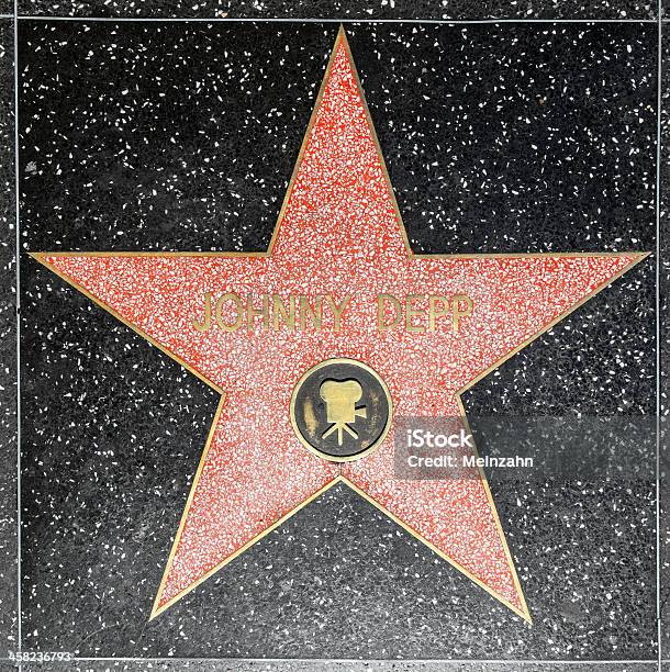 Johnny Depps Estrella En Hollywood Paseo De La Fama Foto de stock y más banco de imágenes de Acera