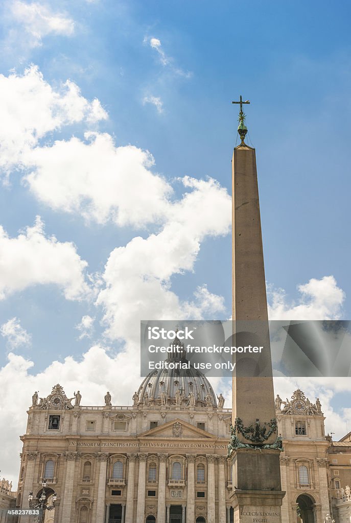 Facade of st. peter's basilica in Rome Rome, Italy - June 10, 2013: Facade of st. peter's basilica in Rome inside the Vatican state. Sunny day. Architectural Column Stock Photo