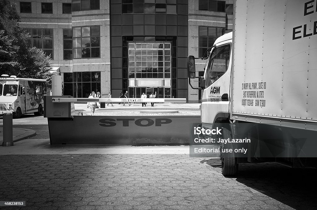 Contra-Terror barreira, camião, Distrito financeiro de Manhattan, Nova Iorque - Royalty-free Ao Ar Livre Foto de stock