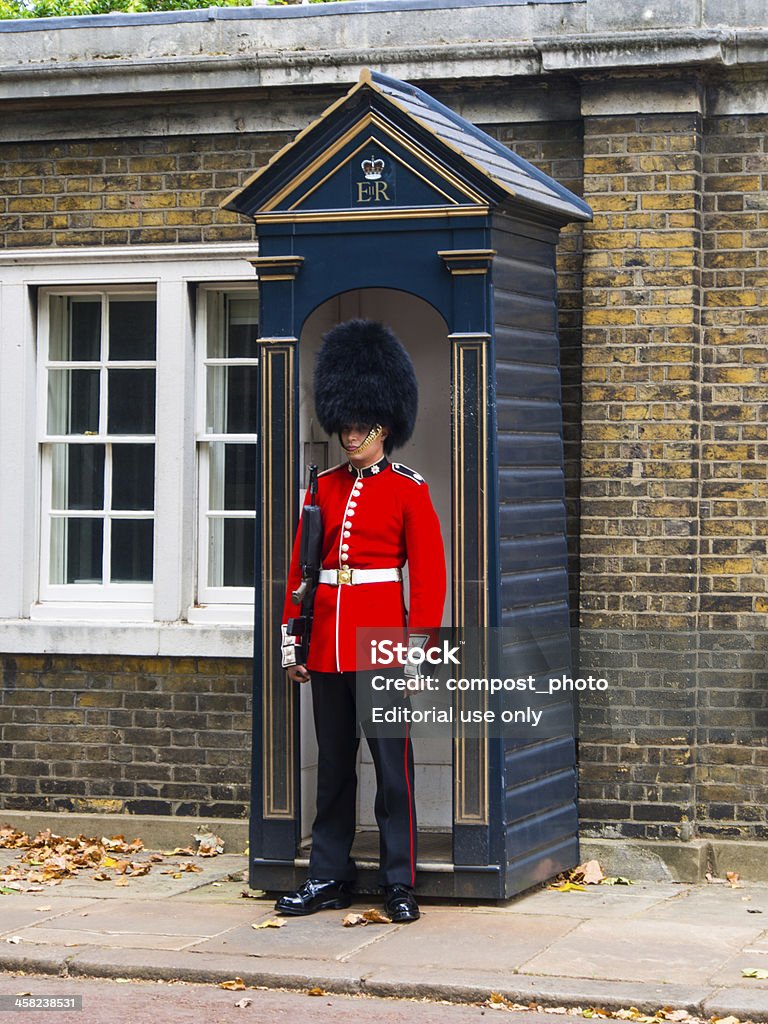 British Guard London, England- September, 11, 2011: British guard standing in front of a royal place in London. Army Stock Photo