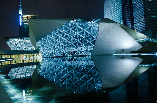 Guangzhou city night landscape stock photo