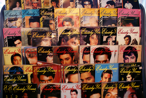 London, UK - May 1, 2007 : Collection og original Elvisly Yours magazine, the best magazine about Elvis Presley. 1980's