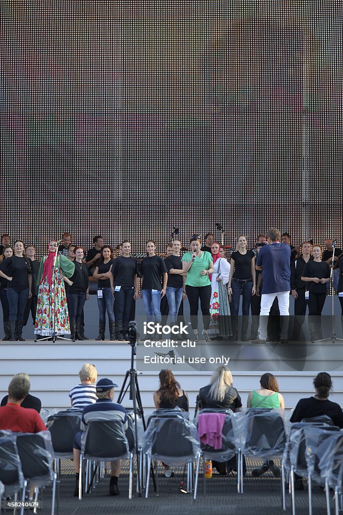 Open-air-Probe eines russischen Veranstaltung in Berlin - Lizenzfrei Aufführung Stock-Foto