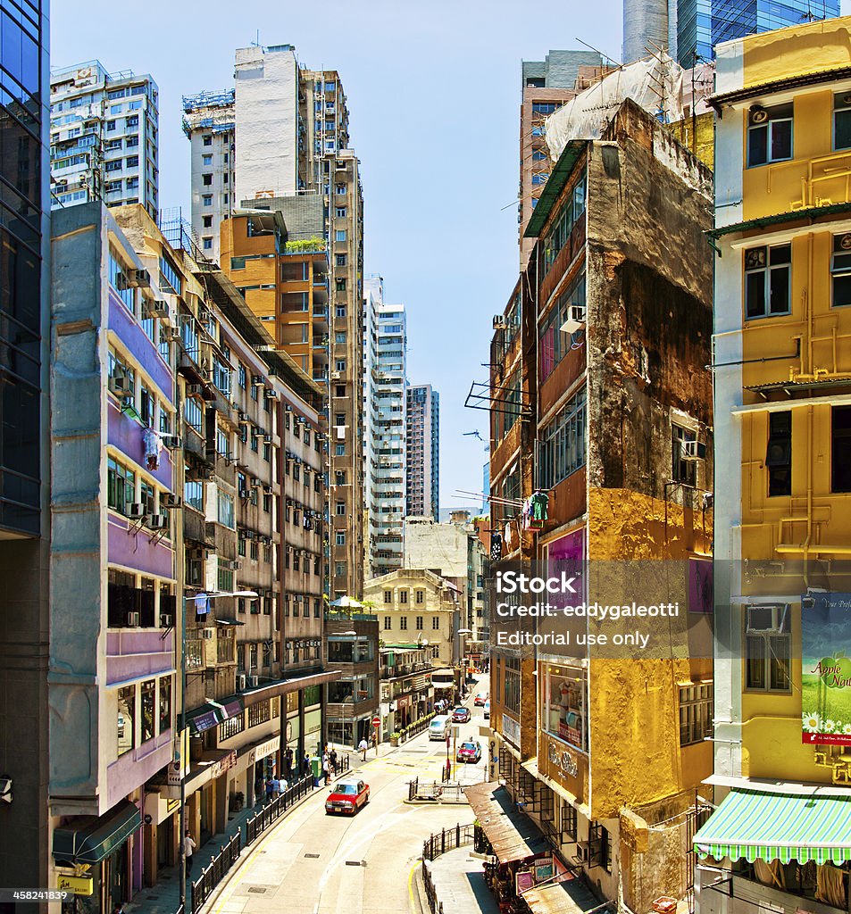 street, Wan Chai vida en Hong Kong - Foto de stock de Aire libre libre de derechos