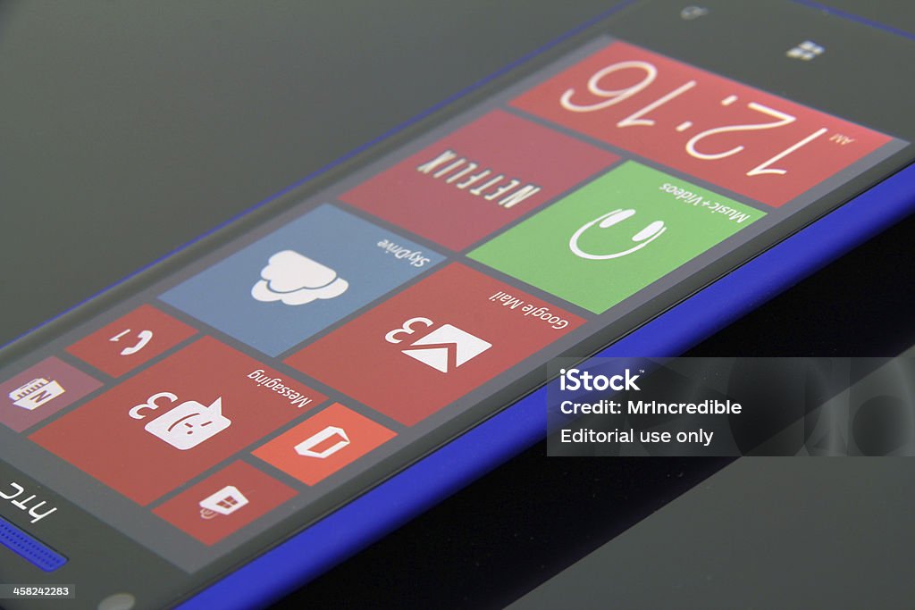 Windows Phone 8 - Photo de Bleu libre de droits