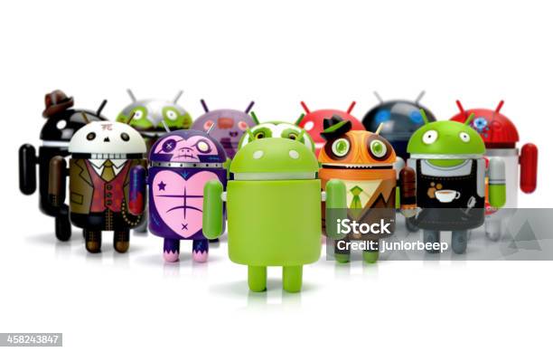 Google Android Grupo De Caracteres Foto de stock y más banco de imágenes de Cíborg - Cíborg, Google - Marca comercial, Robot