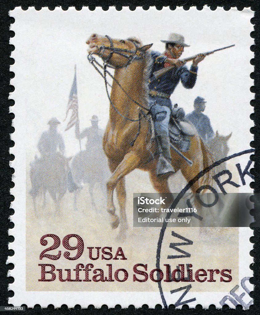 バッファロー兵士 Stamp - アメリカ南北戦争のロイヤリティフリーストックフォト