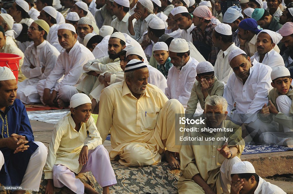 Ostatni dzień Ramadan w Jama Masjid w Stary Delhi. - Zbiór zdjęć royalty-free (Azja)