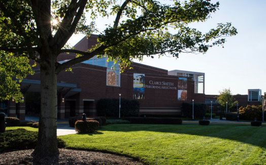 College Park, Maryland, USA - October 4, 2013: Frontal view of the Clarice Smith Performing Arts Center at the University of Maryland, College Park.