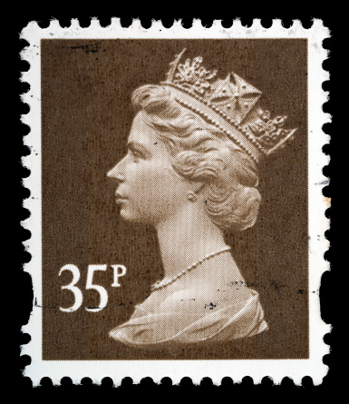 Exeter, United Kingdom - May 25, 2011: An English Used Postage Stamp showing Portrait of Queen Elizabeth 2nd, printed and issued from 1993 to 2007