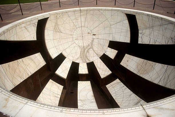 Jaipur, India - August 17, 2010: Jantar Mantar is a World heritage site in Jaipur. It is an astronomical instrument created by the Mughal Sawai Jai Singh in the late 18th century.