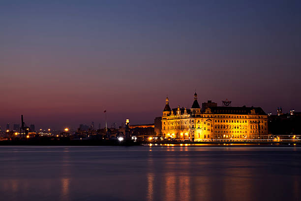 Haydarpasa Train Station at Night Istanbul,Kadikoy,Turkey - July 14,2012: Haydarpasa Train Station at night. haydarpaşa stock pictures, royalty-free photos & images