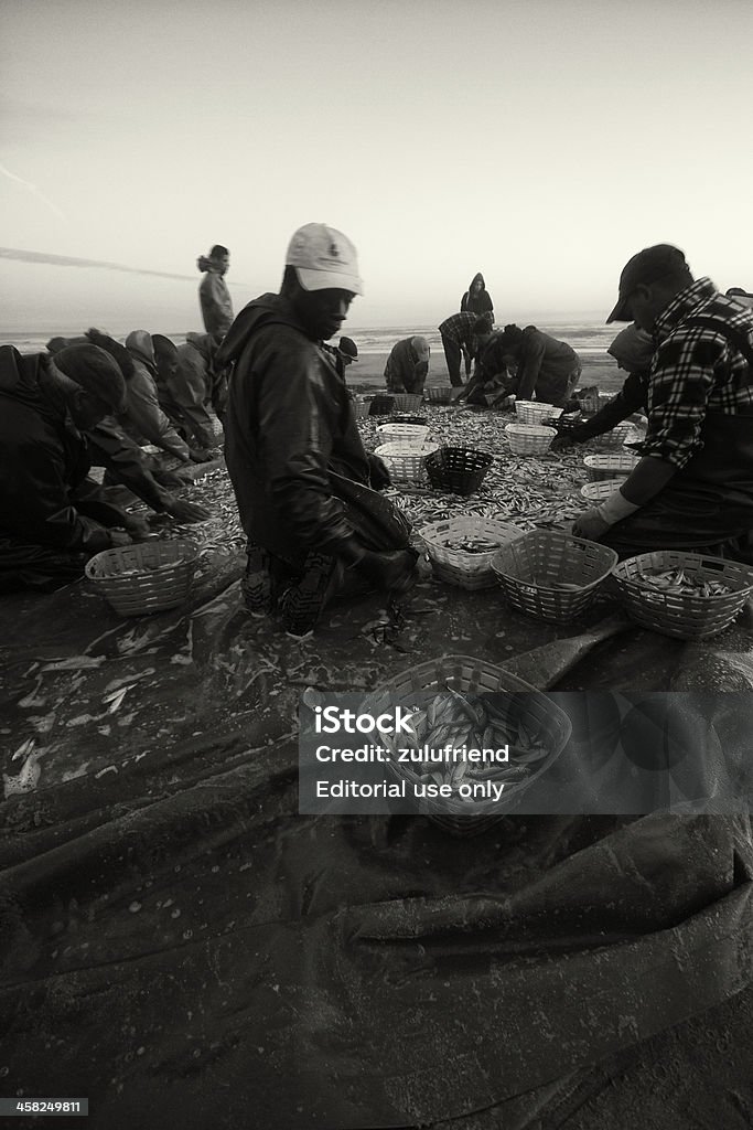 Fischer am Strand - Lizenzfrei Arbeiten Stock-Foto