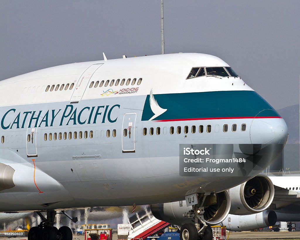 Cathay 747-400 - Foto de stock de Aeroporto royalty-free