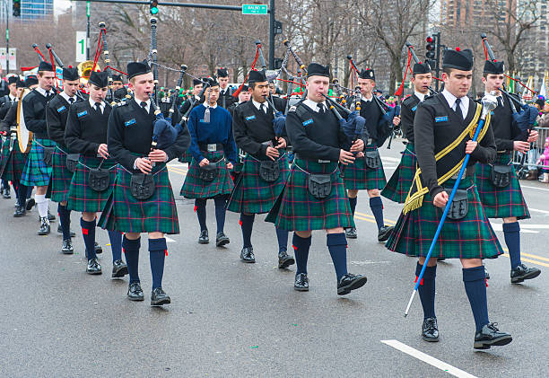 Chicago Desfile de Saint Patrick - fotografia de stock