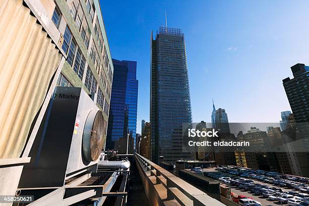 Autoridad Portuaria Estacionamiento Sin Servicio De Valet En El Último Piso Y Los Rascacielos De Manhattan Nueva York Hvac Foto de stock y más banco de imágenes de 42nd Street - Manhattan