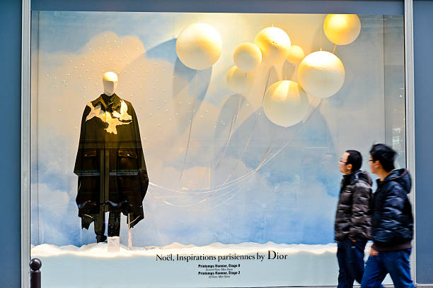 The clothing store's display window