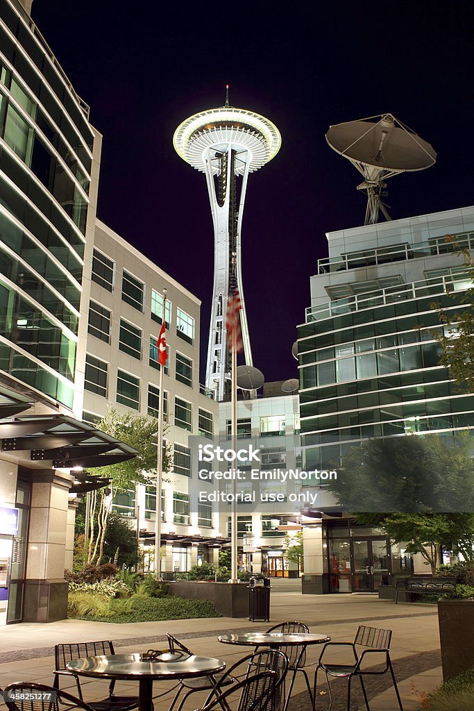 Space Needle à noite - Royalty-free Anoitecer Foto de stock