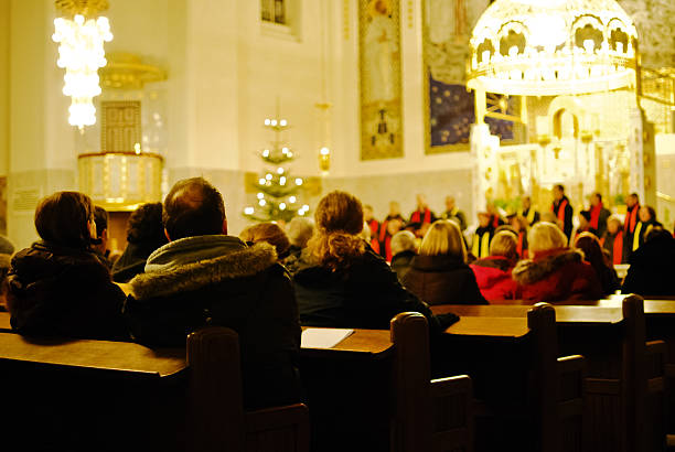 Vienna, Austria - December 16, 2012: Visitors in the church \
