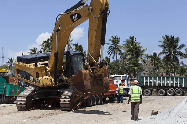 large yellow construction machine