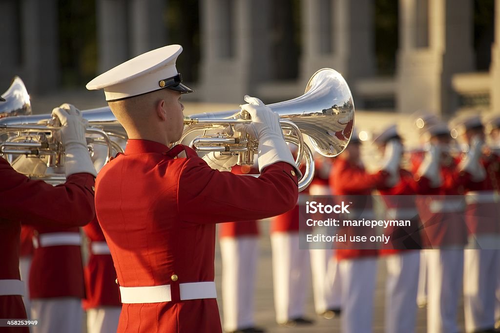 Estados Unidos Marine Corps de tambor e de corneta - Foto de stock de Corpo de Fuzileiros Navais dos EUA royalty-free