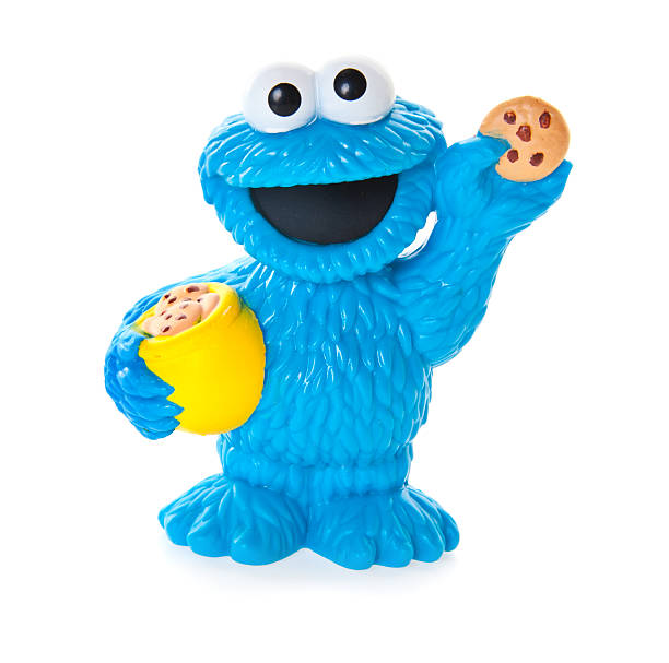 cookie monster kunststoff-spielzeug-sesame street - sesame street fotos stock-fotos und bilder