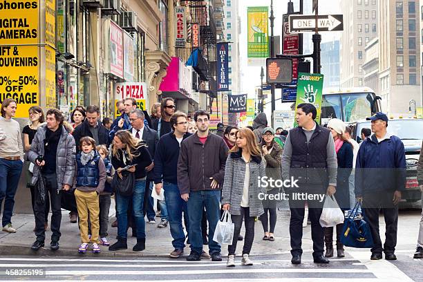 New York City Pedestrians Stock Photo - Download Image Now - City, City Life, Crosswalk
