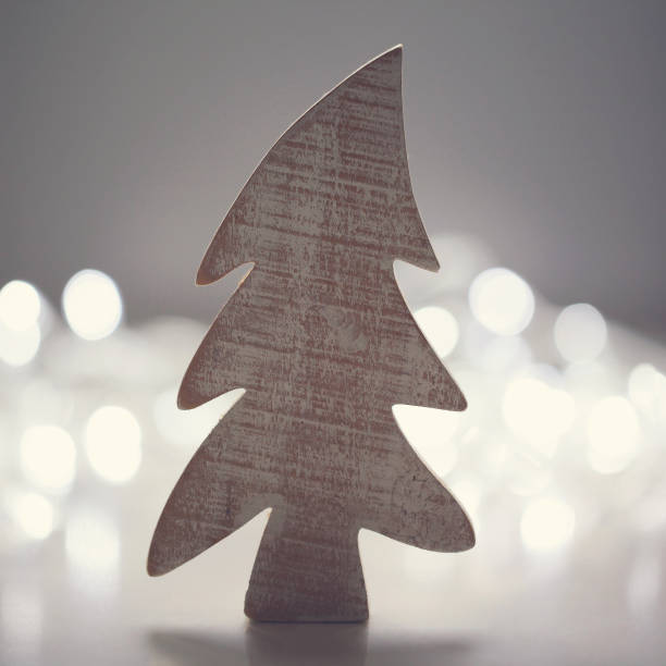 istock Wooden christmas fir tree 458256137