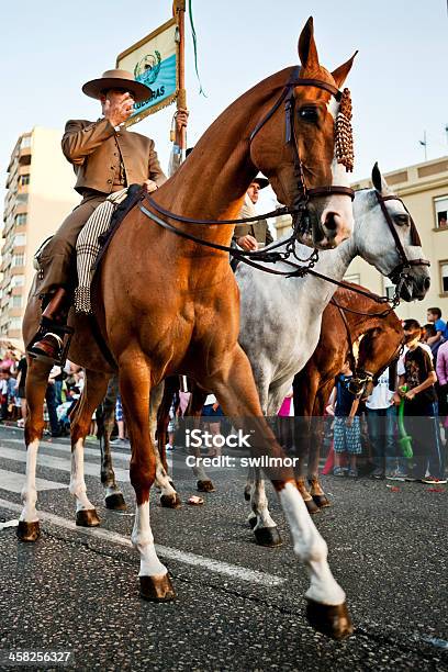 Homens No Desfile De Primavera De Andaluz Horseback - Fotografias de stock e mais imagens de Adulto