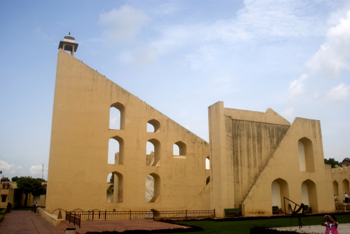 Jaipur, India - August 17, 2010: Jantar Mantar is a World heritage site in Jaipur. It is an astronomical instrument created by the Mughal Sawai Jai Singh in the late 18th century.