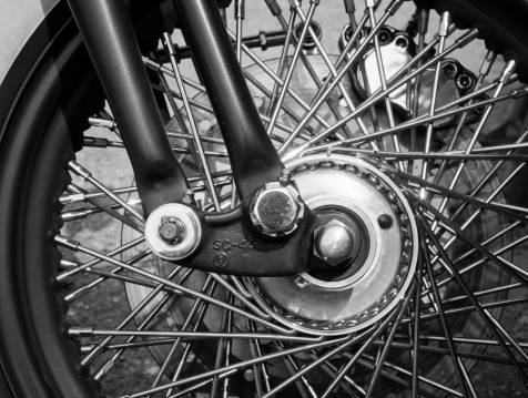 wheels of an old racing bike