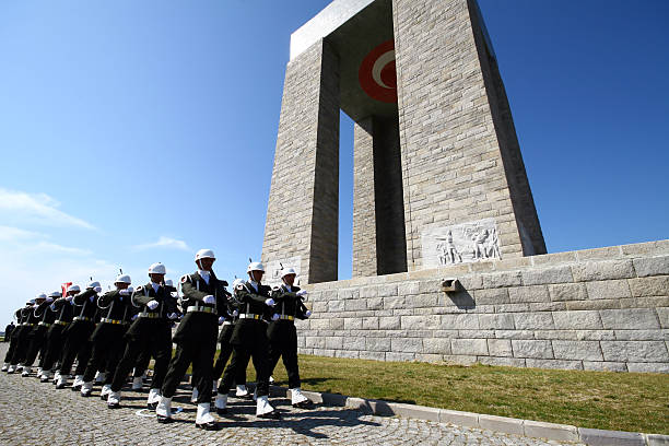 Canakkale Monument in Gallipoli,Turkey. stock photo