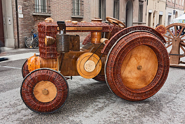 wooden tractor,toy,studio shot