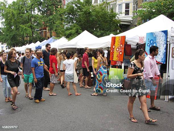 Art Vendors On A Side Street Stock Photo - Download Image Now - Traditional Festival, Art, Painted Image