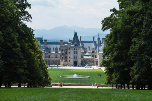 Asheville, USA - June 21, 2013: Biltmore House during the BMW Motorcycle  Riders Association (RA) Rally on June 21, 2013.