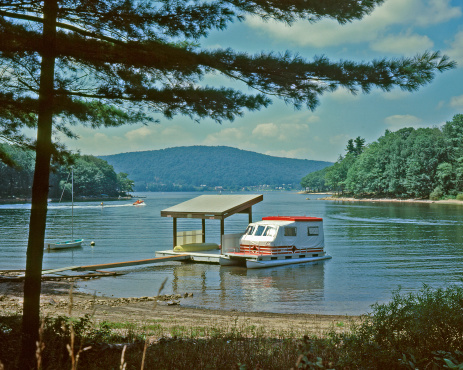 Deep Creek Maryland, USA - August 28, 1977: Garret County mountain / Lake resort area. Maryland's largest freshwater lake. 65 miles of shoreline.